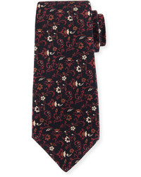 Kiton Floral Print Silk Twill Tie