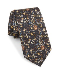 Nordstrom Kenton Floral Silk Tie In Charcoal At