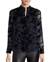 Black Floral Silk Tunic