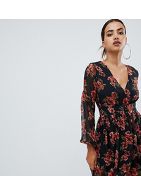 Missguided Chiffon Skater Dress In Floral