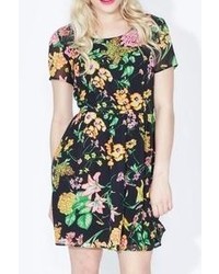 Poppy Lux Neon Floral Dress