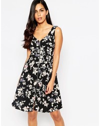 Style London Floral Skater Dress With Zip Front