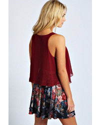 Boohoo Jenna Tapestry Floral Skater Skirt