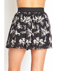 Forever 21 Dotted Floral Chiffon Skirt