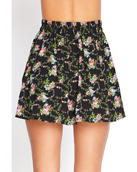 Forever 21 Floral Print Skater Skirt
