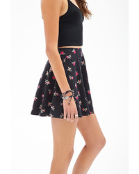 Forever 21 Spotted Floral Skater Skirt