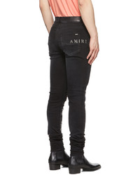 Amiri Black Hibiscus Stencel Jeans