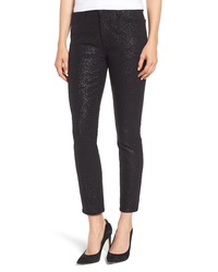 JEN7 by 7 For All Mankind Floral Metallic Ankle Skinny Jeans