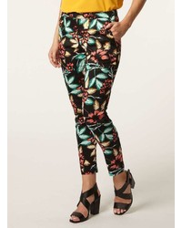 Dorothy Perkins Floral Cotton Sateen Cropped Trousers
