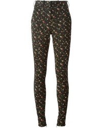 Victoria Beckham Floral Print Skinny Trousers