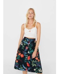 Mango Floral Midi Skirt