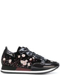 Philippe Model Floral Patch Lace Up Sneakers