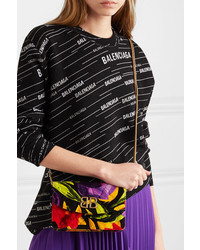 Balenciaga Bb Chain Quilted Printed Velvet Shoulder Bag