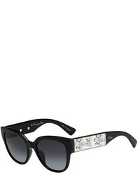 Christian Dior Dior Mercurial Floral Rhinestone Square Sunglasses