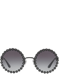Dolce & Gabbana Round Floral Metal Sunglasses