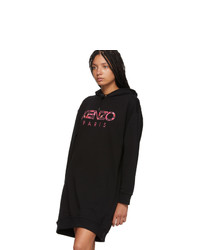 Kenzo Black Paris Peony Sweatshirt Dress