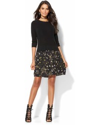 New York & Co. New York Company Twofer Sweater Dress Floral