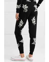 Chinti and Parker Hibiscus Cashmere Track Pants