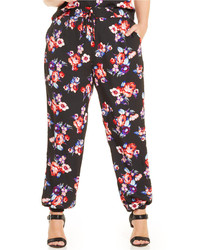 Stevie And Lindsay Plus Size Printed Jogger Soft Pants