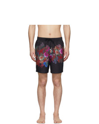 Dries Van Noten Black And Multicolor Phibbs Floral Swim Shorts