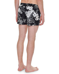 Dolce & Gabbana Floral Print Swim Shorts Black