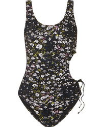 Ganni Cutout Floral Print Swimsuit