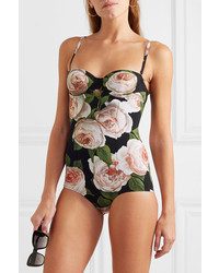 Dolce & Gabbana Cutout Printed Swimsuit