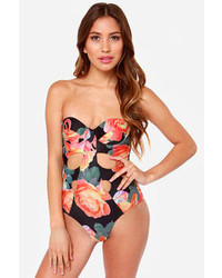 Insight Tin Rose Strapless One Piece Swimsuit