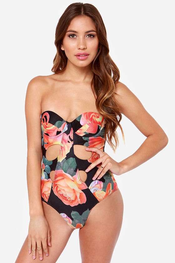 strapless one piece swim