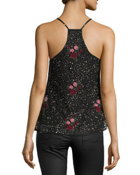 Romeo & Juliet Couture Floral Embroidered Beaded Tank