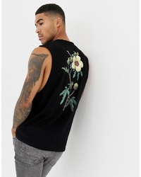 ASOS DESIGN Sleeveless T Shirt With Floral Back And Chest Print