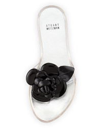 Stuart Weitzman Bloomed Floral Thong Sandal Black