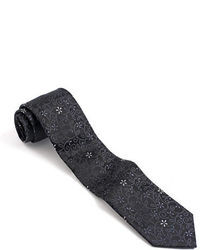 Black Brown 1826 Classic Fit Silk Floral Weave Tie