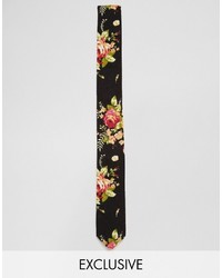 Reclaimed Vintage Floral Tie In Black