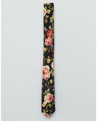 Asos Slim Tie In Dark Floral