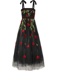 Elie Saab Embroidered Swiss Dot Tulle Gown