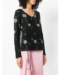 Blugirl Floral V Neck Sweater