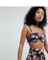 One Above Another Ultra Crop Top In Velvet Floral Co Ord