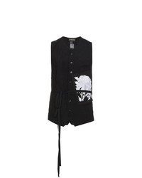 Black Floral Waistcoat