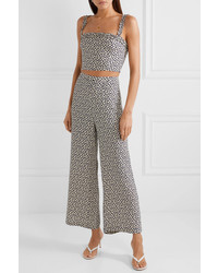 Reformation Coco Floral Print Crepe Top And Pants Set
