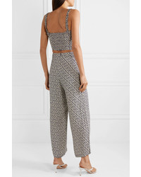 Reformation Coco Floral Print Crepe Top And Pants Set