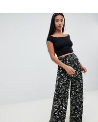Missguided Petite Floral And Polka Dot Wide Leg Trousers