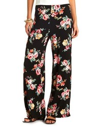 Charlotte Russe Floral Print High Waisted Palazzo Pants