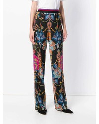 Etro Striped Waisted Flare Leg Trousers