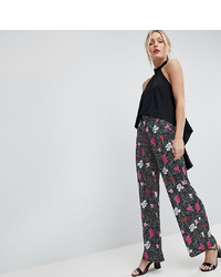 Asos Tall Wide Leg Trousers In Spot Floral Print