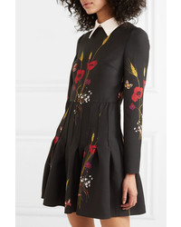 Valentino Floral Print Wool And Mini Dress