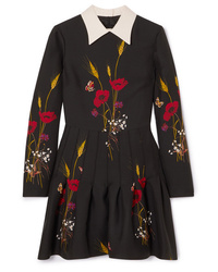 Valentino Floral Print Wool And Mini Dress