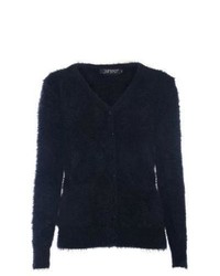 Exclusives New Look Jumpo Black Fluffy Longline Cardigan