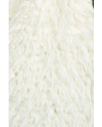 Boohoo Clara Sherpa Faux Fur Coat With Faux Leather Belt