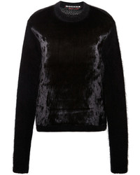 Rochas Angora And Velvet Sweater Black